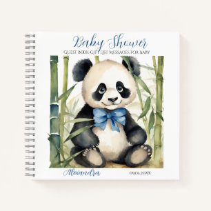 Carnet Liste de cadeaux d'hôtes Baby Panda Bear Boy Baby