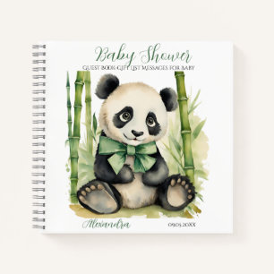 Carnet Liste de cadeaux d'hôtes Baby Panda Bear Unisex Ba