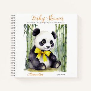 Carnet Liste de cadeaux d'invités Baby shower de panda bé