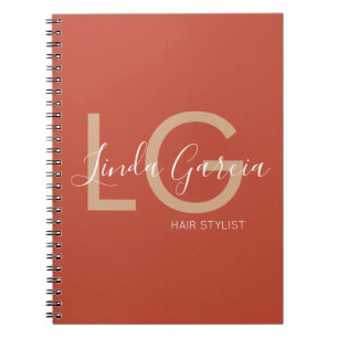 Carnet Liste de cheveux Burnt Orange Beige Monogramme