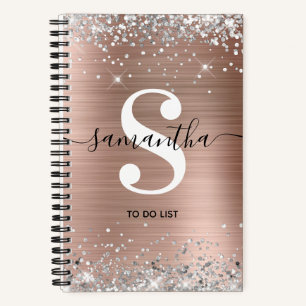 Carnet Liste de choses à faire en monogramme avec paillet