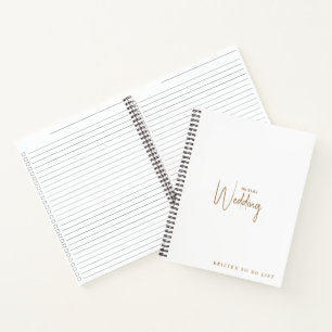 Carnet Liste de contrôle de mariage personnalisé blanc et