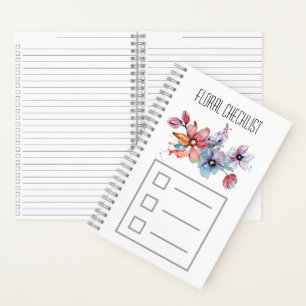 Carnet Liste de contrôle florale