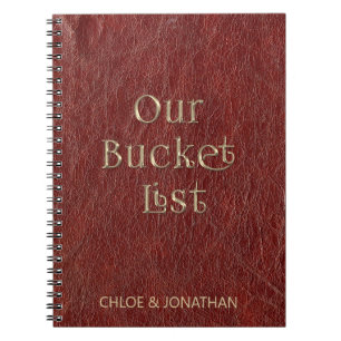 Carnet Liste de seaux de couples personnalisés Faux Cuir