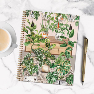 Carnet Liste de tâches des plantes tropicales aquarelle