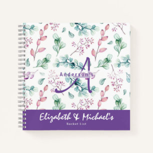 Carnet Liste des jeunes mariés BUCKET Joli botanique flor