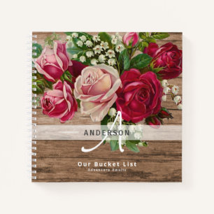 Carnet Liste des jeunes mariés BUCKET Roses Vintages pers