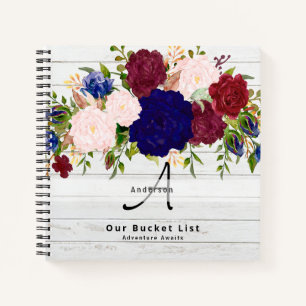 Carnet Liste des lots budgétaires Bourgogne Floral Keepsa