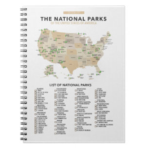 Carnet Liste des parcs nationaux aux États-Unis