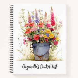 Carnet Liste des regroupements de Fleurs sauvages Boho pe
