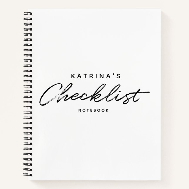 Carnet Liste simple blanche moderne (Devant)