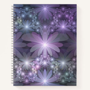 Carnet Lit de fleurs Art Fractal Abstrait tendance brilla