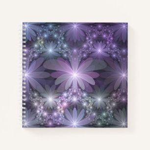 Carnet Lit de fleurs Art Fractal Abstrait tendance brilla