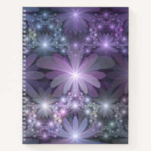 Carnet Lit de fleurs tendance brillant art fractal abstra