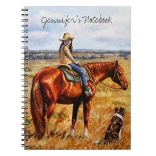 Carnet Little Cowgirl on Cattle Horse