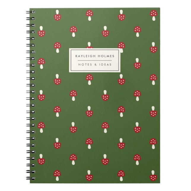 Carnet Little Mushrooms (Green) Notebook (Devant)