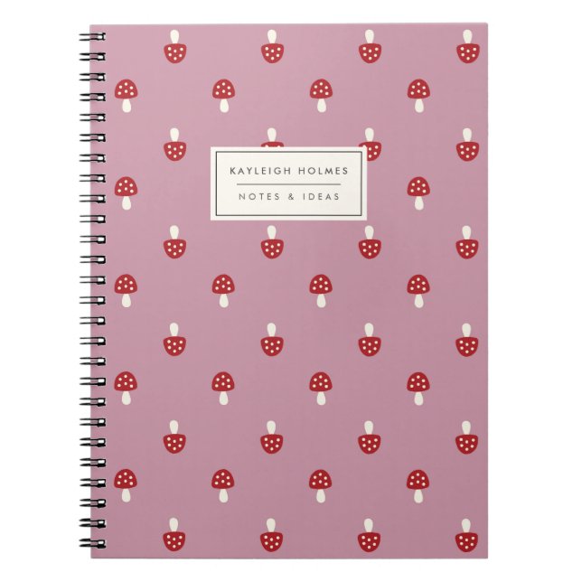 Carnet Little Mushrooms (Pink) Notebook (Devant)