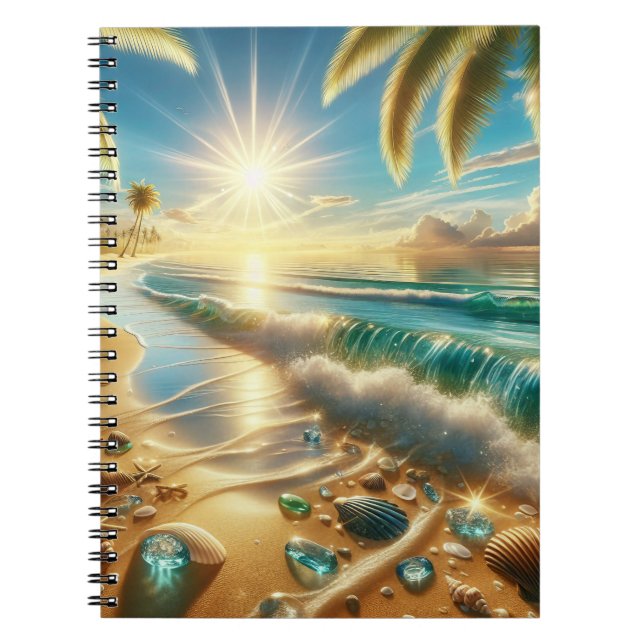 Carnet Littoral magique avec Vagues Bleues et Verre de Me (Devant)