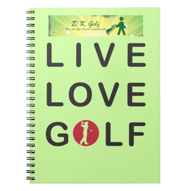 Carnet Live Love Golf Golf Rouge Noir DKGolf (Devant)