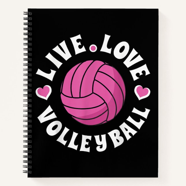 Carnet Live Love Volleyball Pour Femmes Filles Volleyball (Devant)