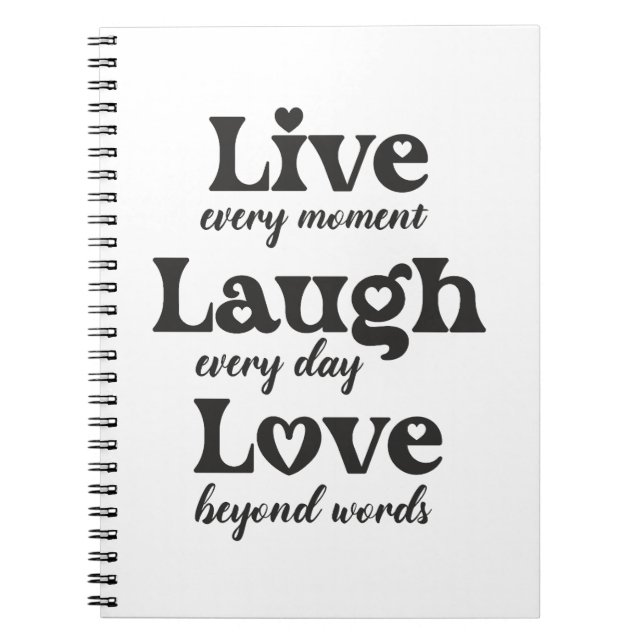 Carnet live, rire, amour - trois beaux mots (Devant)