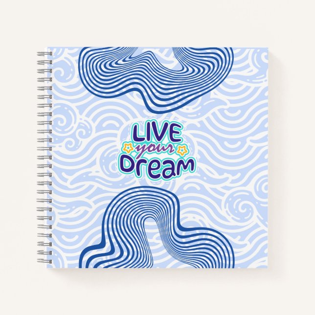Carnet Live Your Dream - Motivational Blue  (Devant)