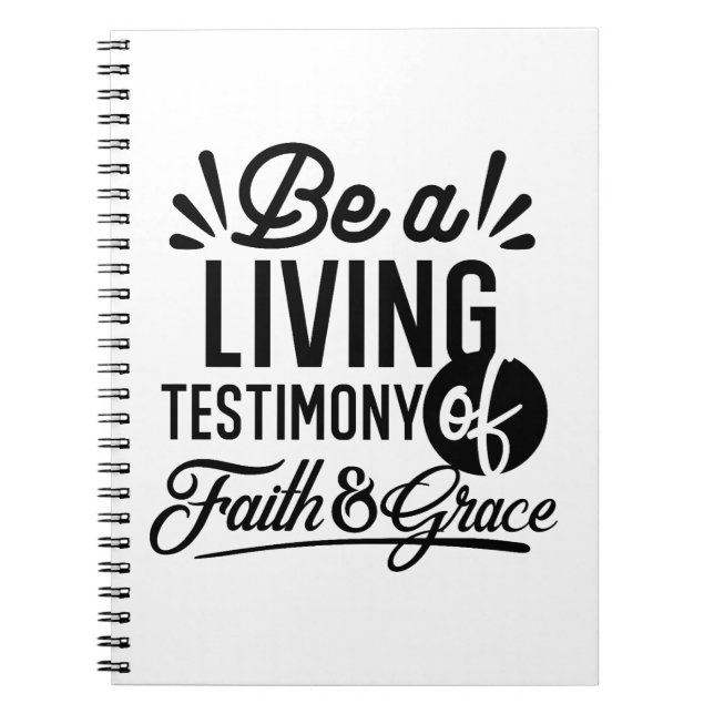 Carnet Living Testimony Bible Quote Christian Motivation (Devant)
