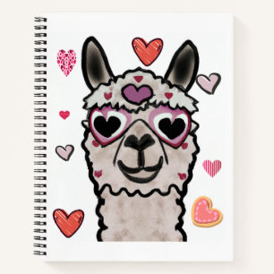 Carnet Llama Love Hearts Valentine's