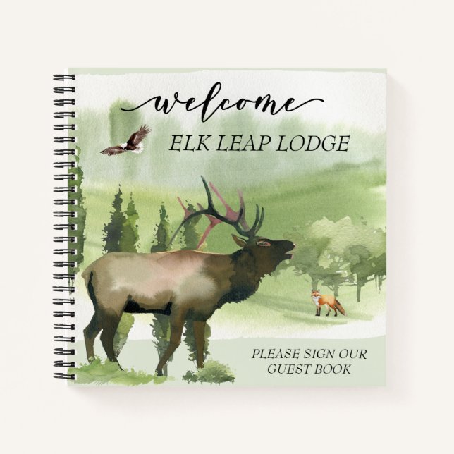 Carnet Location de cabine de l'élan aquarelle de bienvenu (Devant)