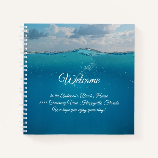 Carnet Location de maison de plage sous-marine bienvenue (Devant)