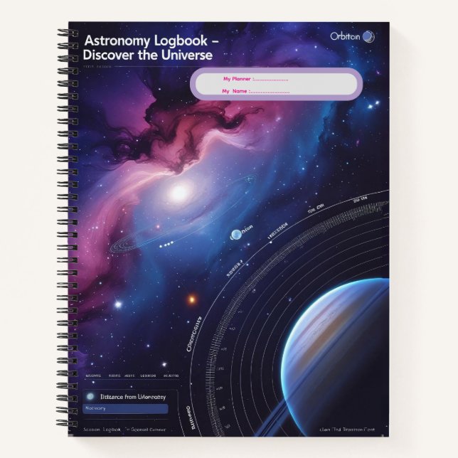 Carnet Logbook d'astronomie - Découvrez l'univers (Devant)