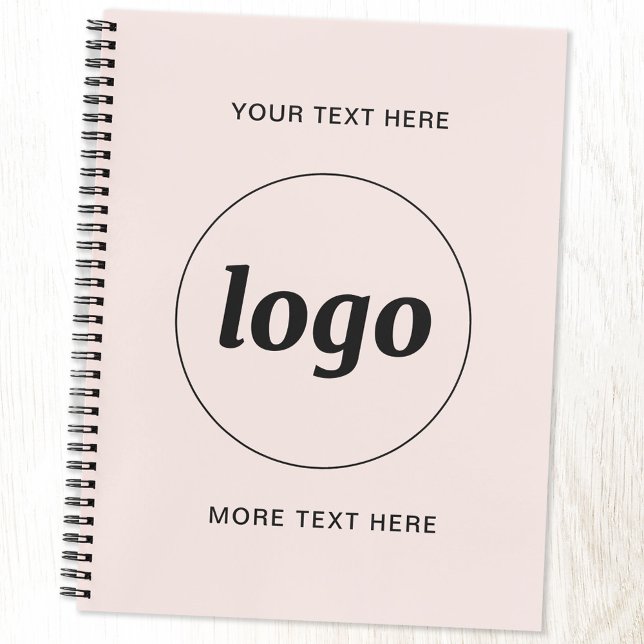 Carnet Logo avec texte et code QR promotionnel Business (Logo with custom text business promotional notebook)