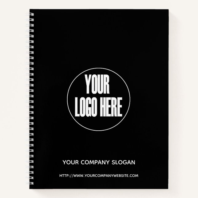 Carnet Logo Black Custom Company Blanc | Personnaliser (Devant)
