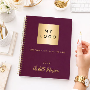 Carnet Logo commercial violet monogramme élégant