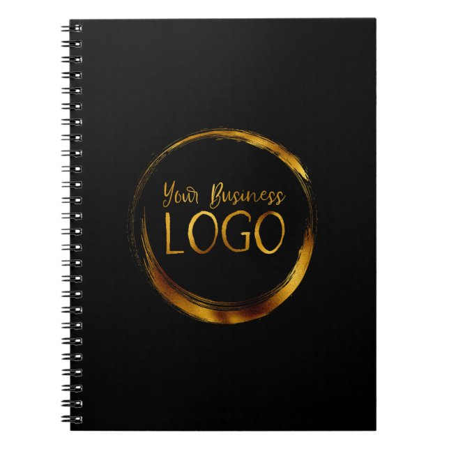 Carnet Logo d'affaires rond sur Promo noir (Devant)