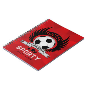 Carnet Logo de football rouge Cadeaux pour garçons de r