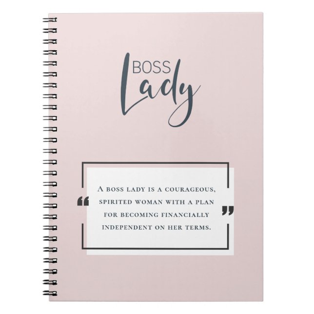 Carnet Logo de la patronne Citation de motivation Rose bl (Devant)
