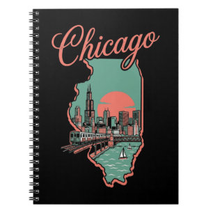 Carnet Logo de la ville de Chicago Illinois minimaliste