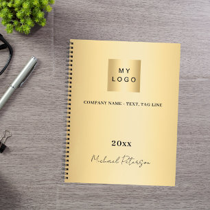 Carnet Logo de l'entreprise or élégant nom