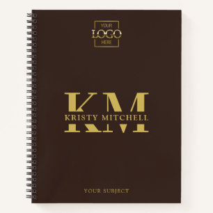 Carnet Logo de l'entreprise personnalisée Brown Monogramm