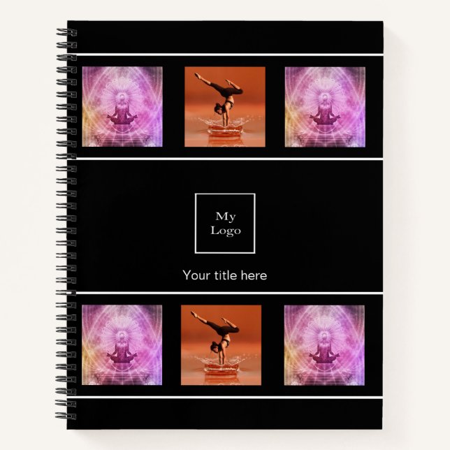 Carnet Logo de l'entreprise photo collage noir blanc (Devant)