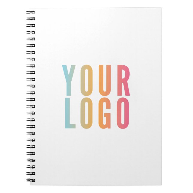 Carnet Logo de l'entreprise simple promotionnel blanc (Devant)