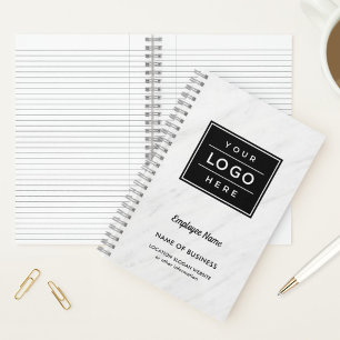 Carnet Logo de Marbre Blanc Personnalisé pour Entreprise