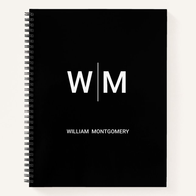 Carnet Logo de marque noire | Entreprise (Devant)