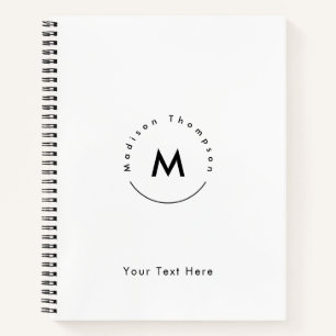 Carnet Logo de nom personnel monogrammé cercle moderne