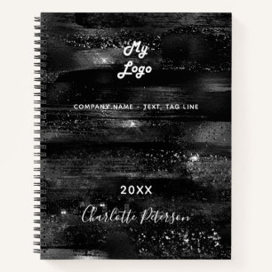 Carnet Logo de nom rustique noir pour entreprise