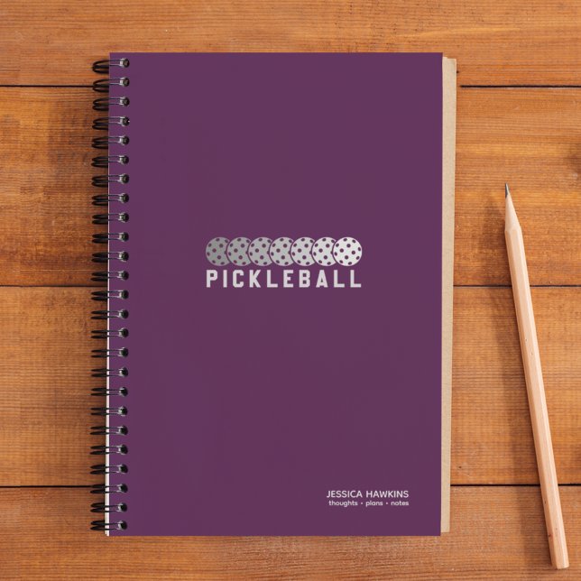 Carnet Logo de Pickleball violet profond Dégradé personne (Créateur téléchargé)