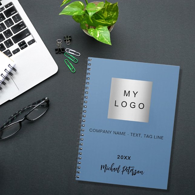 Carnet logo de script de nom bleu pour les affaires (Créateur téléchargé)