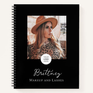 Carnet Logo de script noir blanc Photo Maquillage Personn