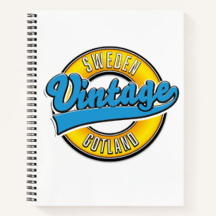 Carnet Logo de style vintage Gotland Suède